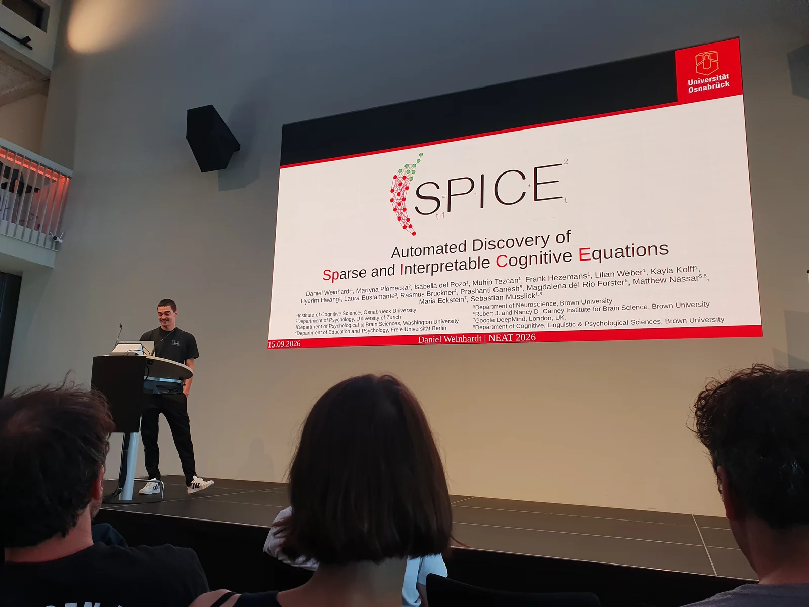 Daniel Weinhardt presents his SPICE model (applied on our data, among others)