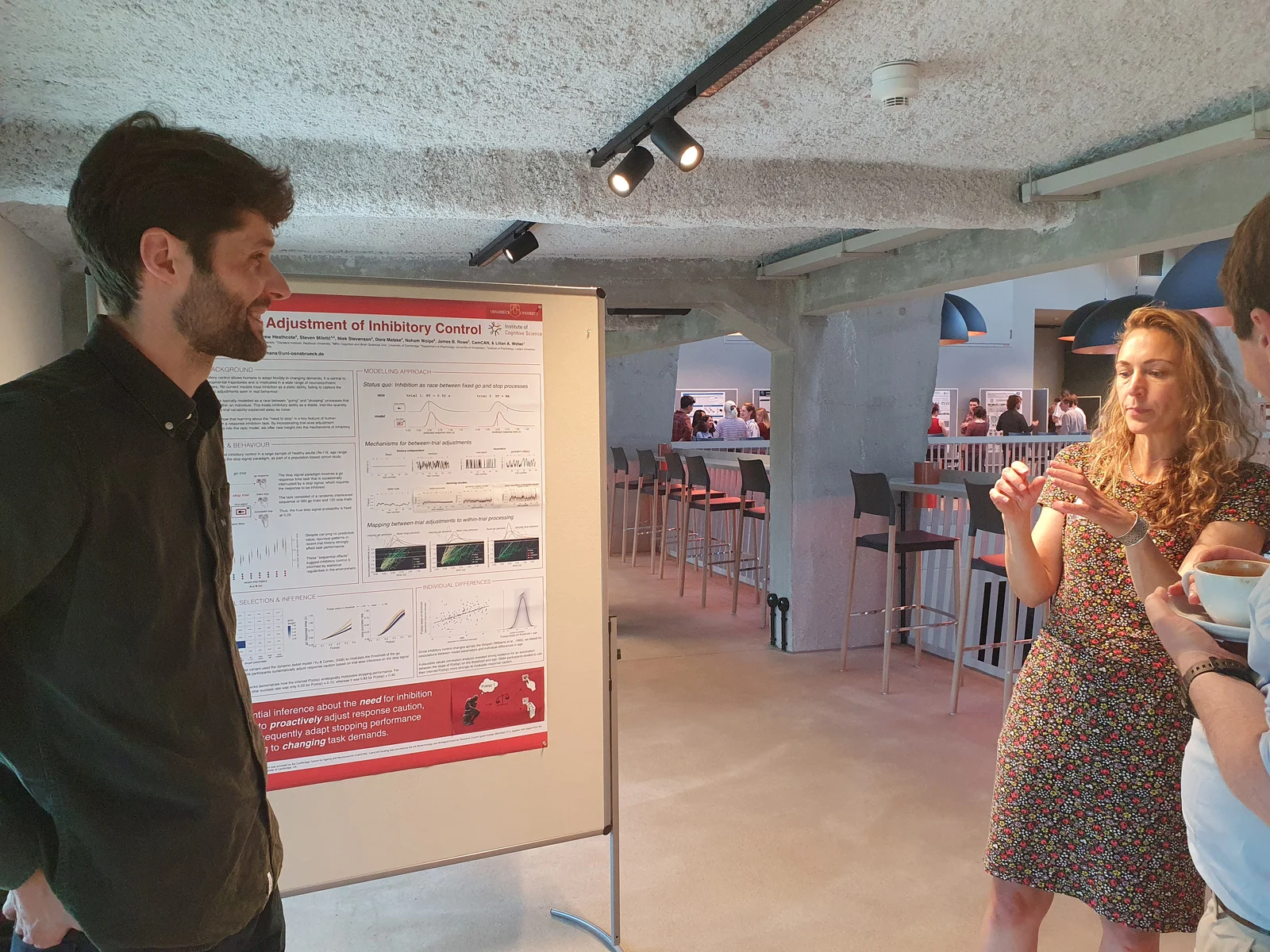 Frank discussing his work with Claire Stevenson.